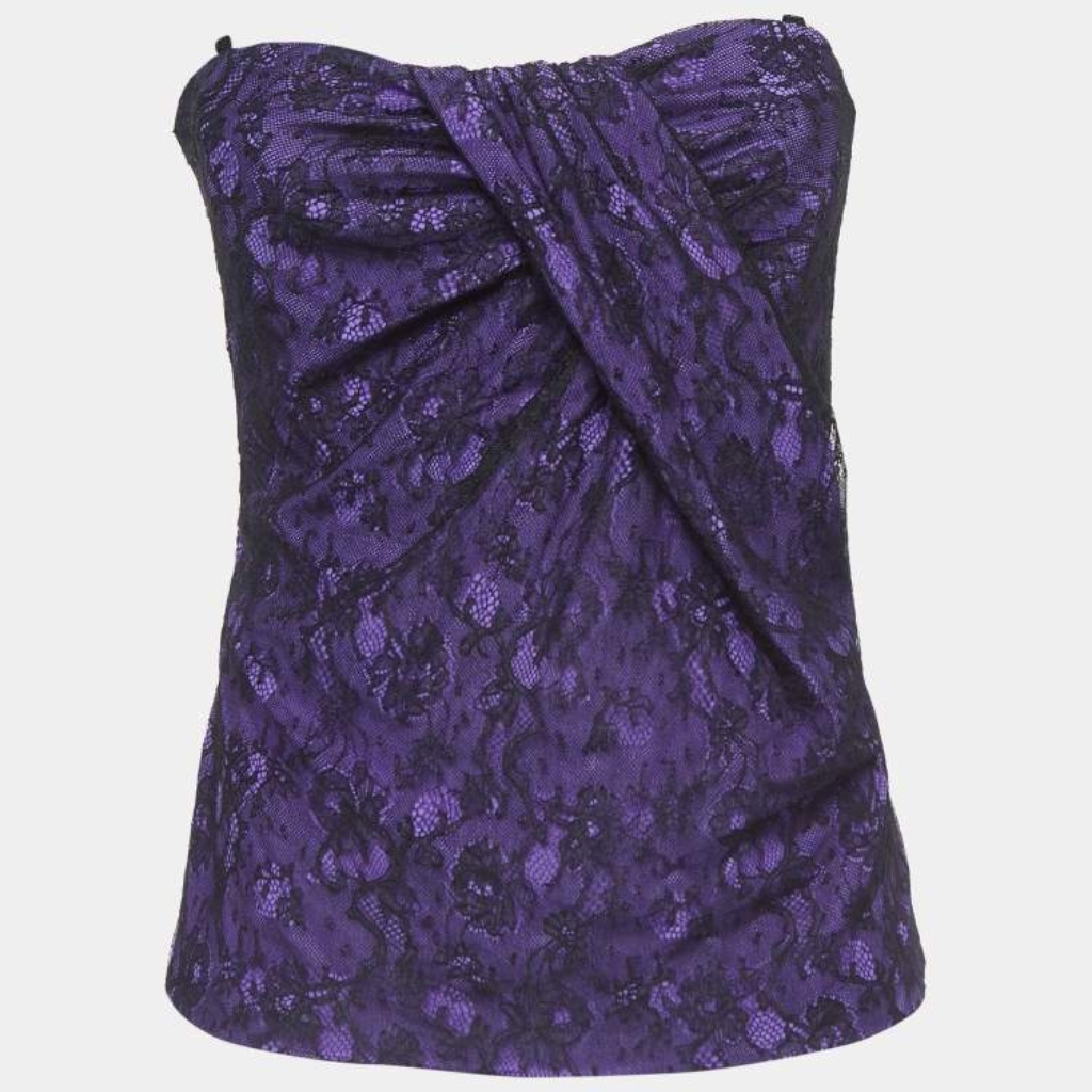 B3. Nwt D&G Dolce & Gabbana Lace Corset Tube Top W/ Removable Straps And Dustbag